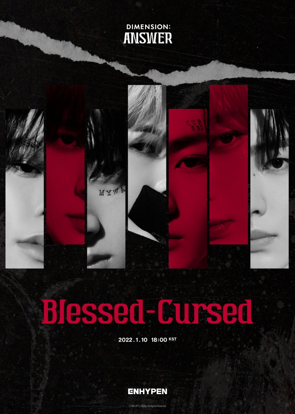 엔하이픈, 새 앨범 타이틀곡 ‘Blessed-Cursed’ 포스터 공개 '강렬한 분위기'