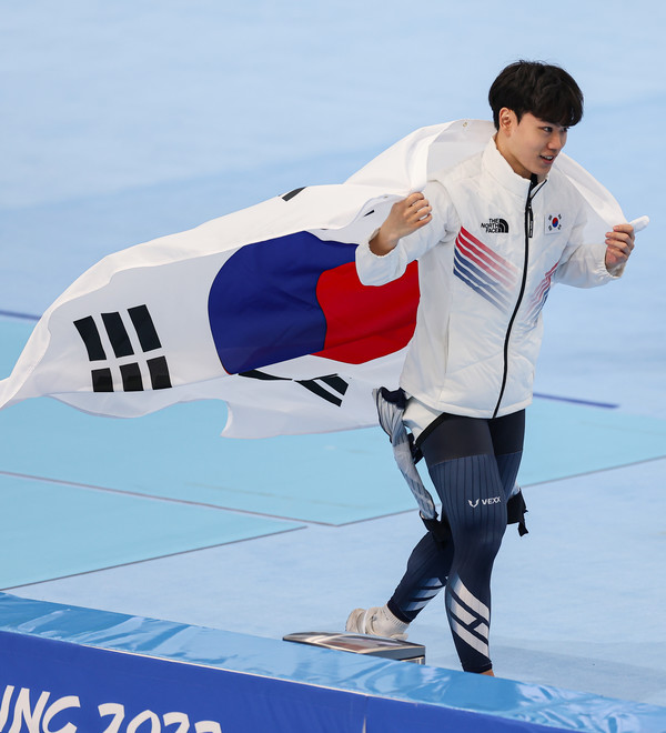 지난 2월, 2022 베이징 동계올림픽에 나선 스피드스케이팅 김민석, 연합뉴스