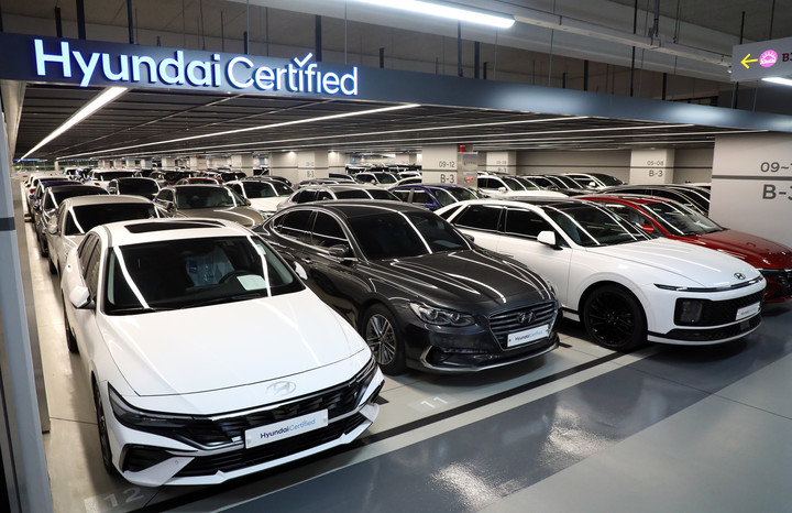 경기도 용인시 기흥구에 위치한 현대차의 인증 중고차 전용 상품화 센터 사진=연합뉴스