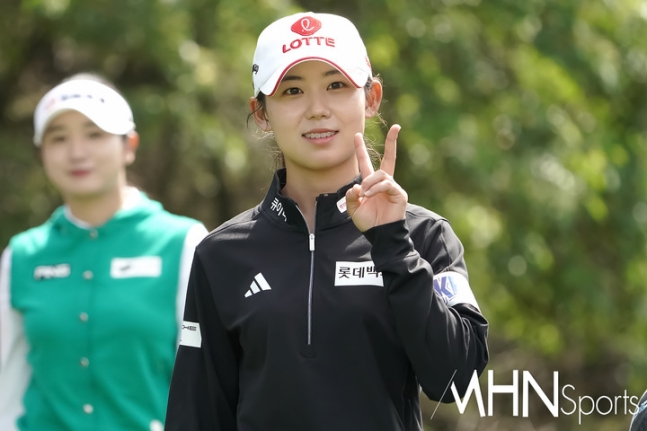 황유민이 7일 열린 KLPGA 투어 두산건설 위브 챔피언십 최종라운드를 출발하기 전 자신감을 나타내고 있다.