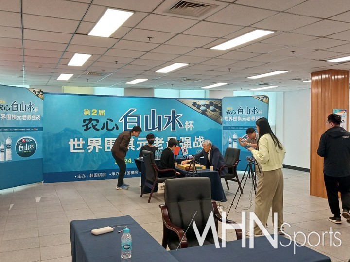 농심백산수 공장에 마련된 대국장 전경.(중국 옌지에서 엄민용 선임기자)