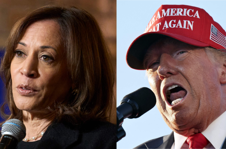 (왼쪽부터) 카멀라 해리스 부통령과 도널드 트럼프 전 미국 대통령