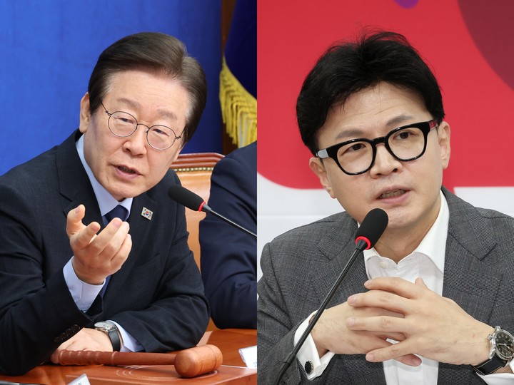 (왼쪽부터) 이재명 더불어민주당 대표와 한동훈 국민의힘 대표