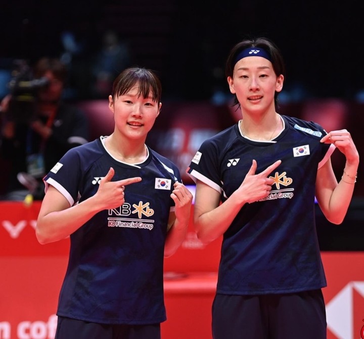 한국 여자 배드민턴 대표팀 백하나(좌)-이소희