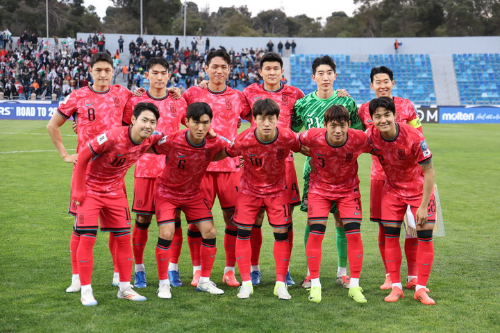 19일 팔레스타인과의 2026 북중미 월드컵 아시아 지역 3차 예선 B조 경기에 출전한 한국 선수들