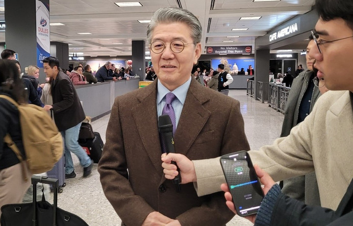 지난 22일(현지시간) 미국 워싱턴DC에 도착한 김홍균 외교부 1차관