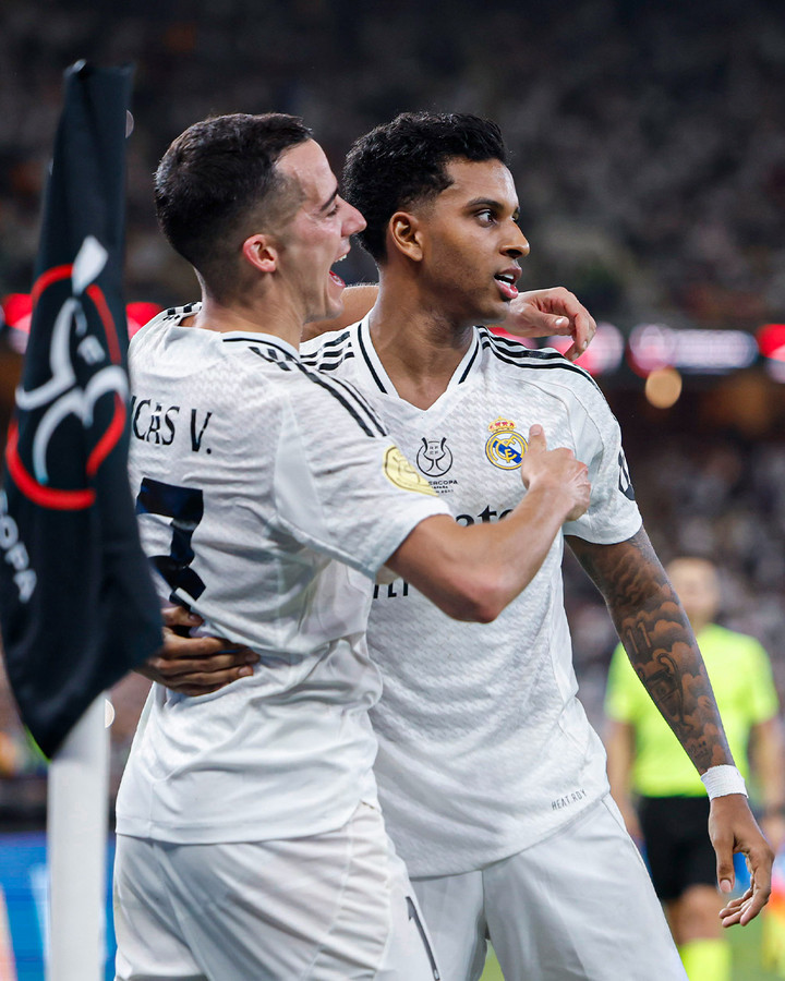 10일 마요르카전에서 쐐기골을 넣은 레알 마드리드의 호드리구(오론쪽)