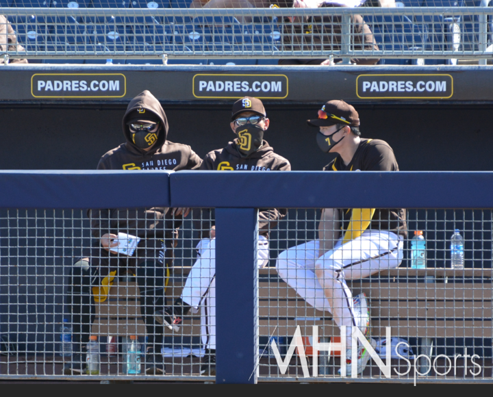 (지난 2021년 김하성(오른쪽)의 첫 메이저리그 스프링캠프 시절. 중앙에 염경엽 현 LG 감독의 모습도 보인다)