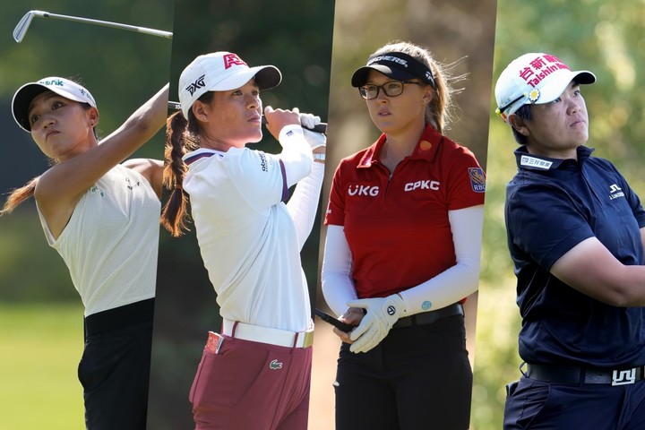 한화 인터내셔널크라운 월드팀 후보인 뉴질랜드의 리디아 고, 프랑스의 셀린 부티에, 캐나다의 브룩 헨더슨, 대만의 페이윤 치엔.