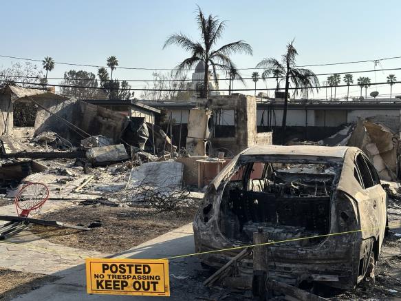 산불로 불타버린 LA의 주택