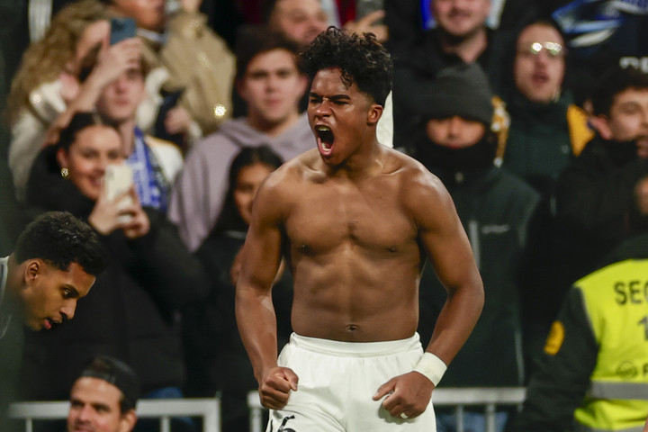 17일 셀타비고와 경기에서 득점한 뒤 포효하는 레알 마드리드의 엔드릭