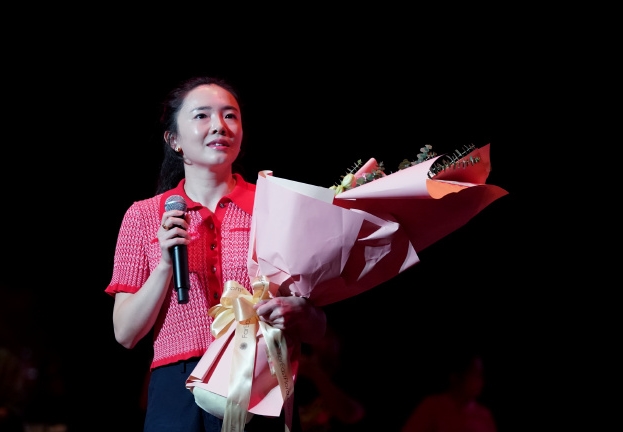 은퇴식을 치르고 있는 전지희