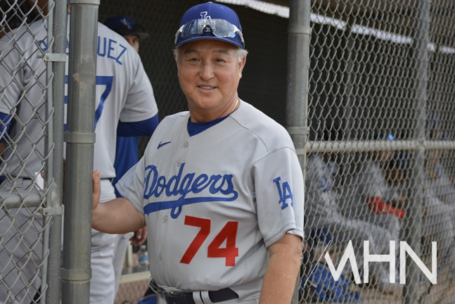 (김경문 한화 감독의 지난 2022년 다저스 산하 마이너리그 루키팀 초청 인스트럭터 시절 )