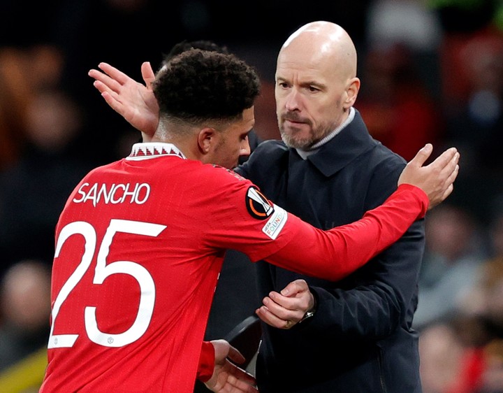 제이든 산초와 에릭 텐하흐 감독