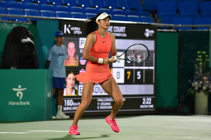 라두카누의 2024년 코리아오픈 경기 모습.