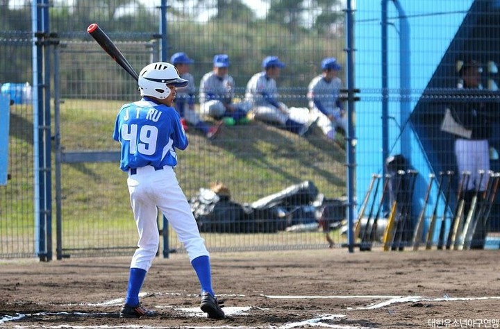 2015 대한유소년야구연맹 오키나와 대표팀(제4기) 시절 경기 남양주야놀유소년야구단 출신 유정택(고려대)