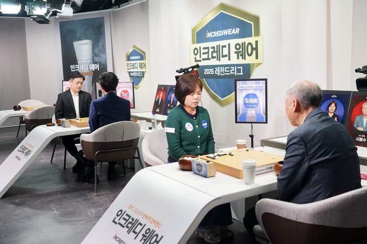 레전드리그 챔피언결정전 최종 라운드가 펼쳐지고 있는 바둑TV 스튜디오 전경.(사진 한국기원 제공)