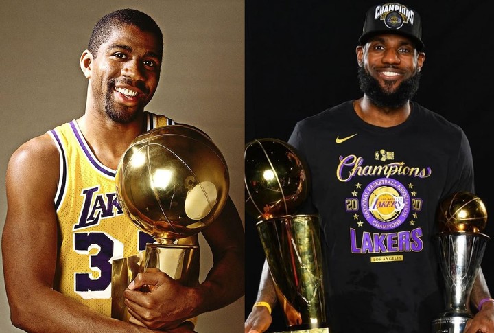 (왼쪽부터) 매직 존슨, 르브론 제임스