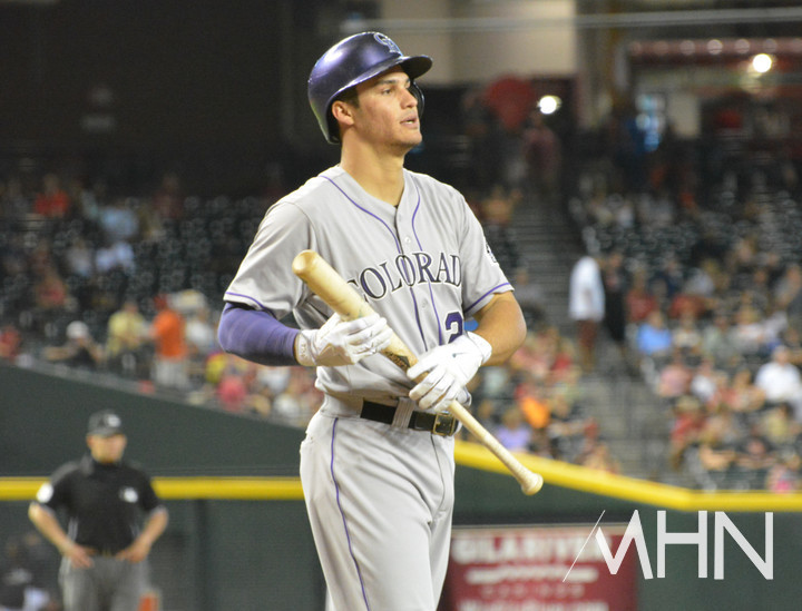 (콜로라도 시절의 아레나도. 애리조나 이적으로 인해 가장 익숙한 내셔널리그 서부지구로 돌아왔다)