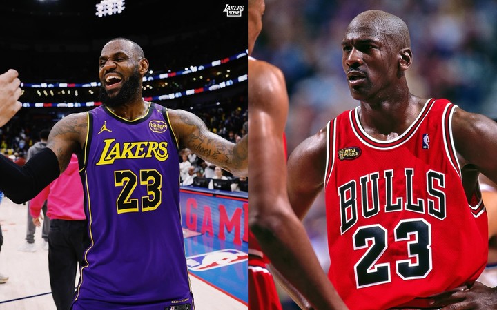 (왼쪽부터) 르브론 제임스, 마이클 조던