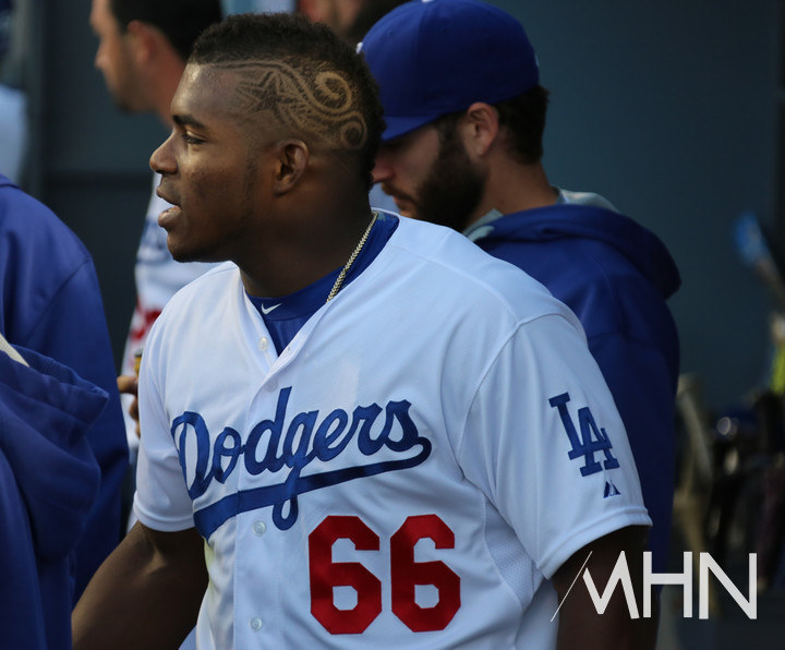 (다저스 시절의 푸이그는 '악동' 이미지로 유명했다)