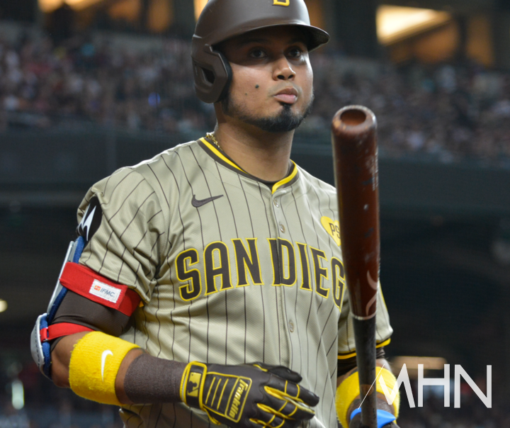 (샌디에이고 시절의 루이스 아라에즈. 문보경과 함께 WBC '홈런'부문 공동 1위에 올랐다)