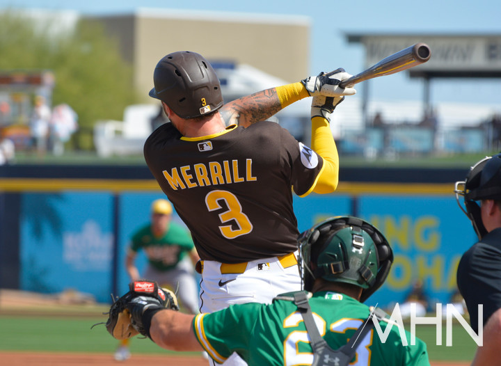 (샌디에이고 '스타' 중견수 잭슨 메릴의 호쾌한 스윙모습)