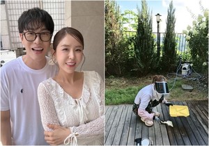 코요태 신지, '♥문원' 신혼집 이사하나? 마당 작업 근황 공개