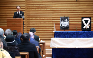 [포토] 故 안성기 영결식, 배창호 감독의 추도사